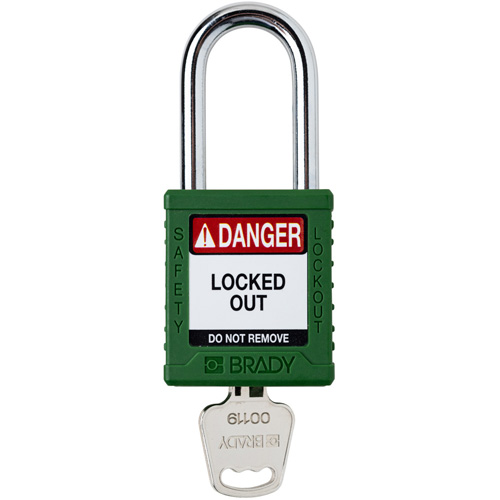 Velocity Lockout Padlock, Green, Keyed Different, Nylon, 1-1/2" Width Consource
