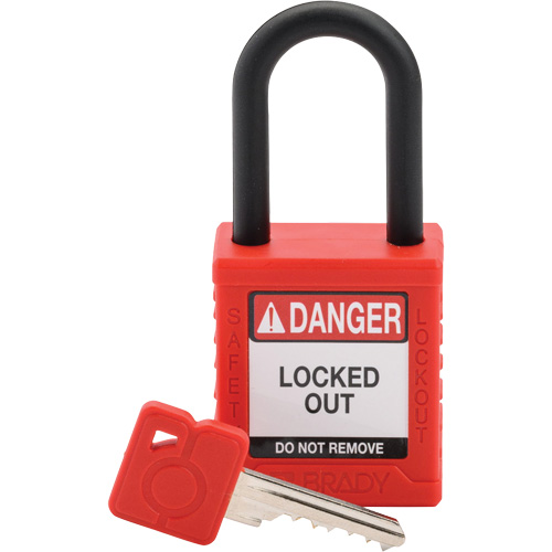 Velocity Safety Lockout Padlock, Red, Keyed Different, Nylon, 1-1/2" Width Consource