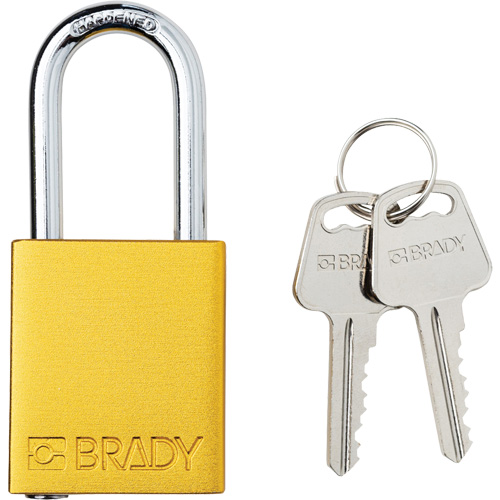 Velocity Lockout Padlock, Yellow, Keyed Different, Aluminum, 1-1/2" Width Consource