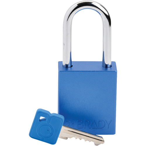 Cadenas de verrouillage Velocity, Bleu, Cl&eacute;s diff&eacute;rentes, Aluminium, Largeur de 1-1/2" Consource
