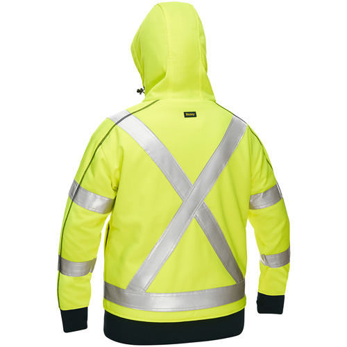 Bisley&reg; X-Back Women's Contoured Full Zip Hooded Sweatshirt with Sherpa Lining, 2X-Large, High Visibility Lime-Yellow Consource