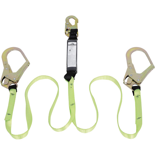 SA-54022-4 Shock Absorbing Lanyard, 4', Form Hook Center, Snap Hook Leg Ends, Polyester Consource