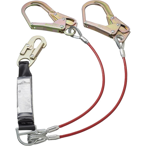 SA-55522-4 PVC-Coated Shock Absorbing Lanyard, 4', Form Hook Center, Snap Hook Leg Ends, Galvanized Steel Consource