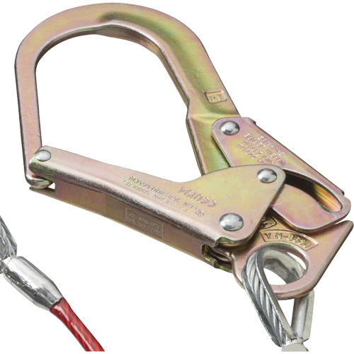 SA-55522-4 PVC-Coated Shock Absorbing Lanyard, 4', Form Hook Center, Snap Hook Leg Ends, Galvanized Steel Consource