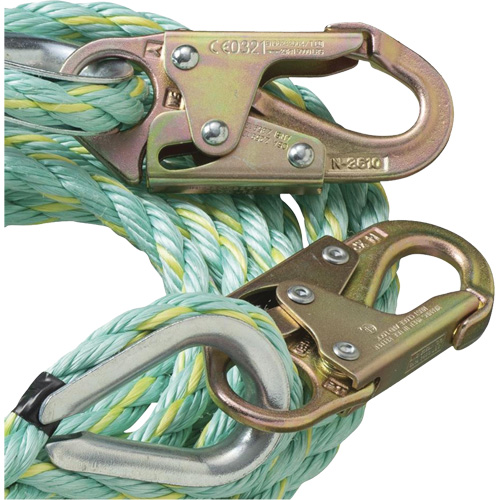 VL-1122-100 Vertical Lifeline Rope with Anchor End Snap Hook, Copolymer Consource