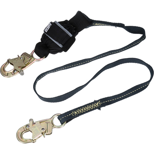 Arc Flash Web Shock-Absorbing Lanyard, 6', Snap Hook Center, Snap Hook Leg Ends, Kevlar&reg; Consource