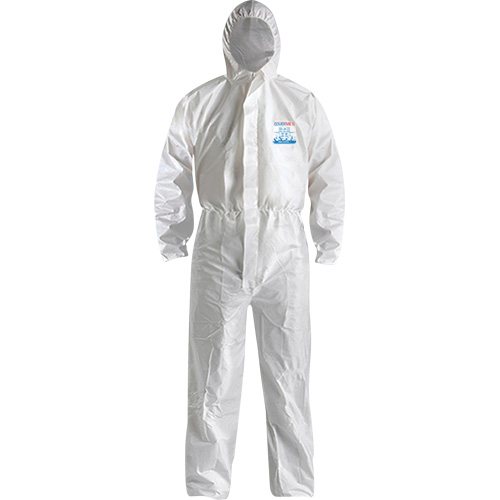 CoverMe XP1800  Type 5/6 Coveralls with Hood, Medium, White, Microporous Consource
