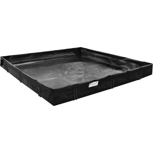 Berme de confinement des d&eacute;versements, Capacit&eacute; 3740 gal. US, 50' la x 10' lo x 1" h, Support en L Consource