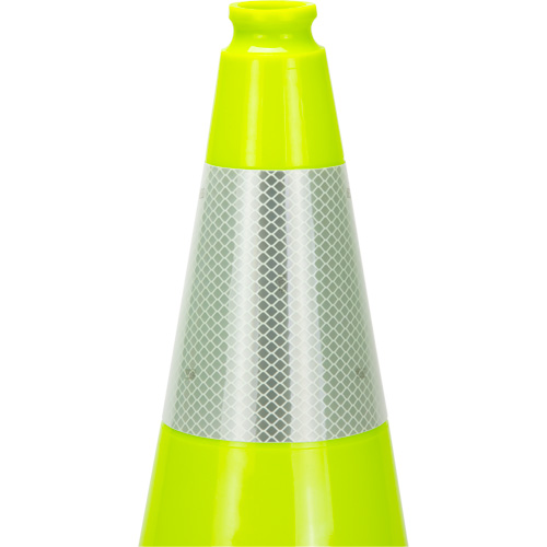 Premium Traffic Cone, 18", Lime Green, 6" Reflective Collar(s) Consource