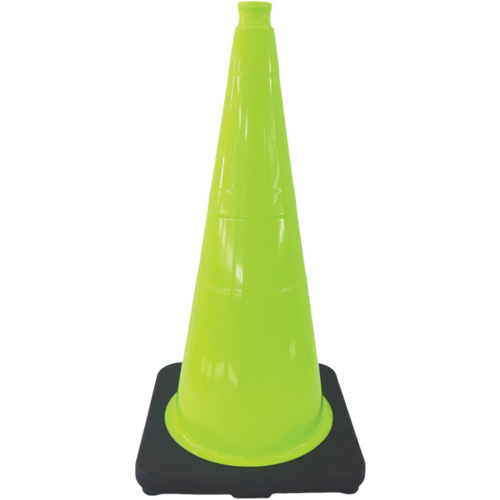 Premium Traffic Cone, 18", Lime Green Consource