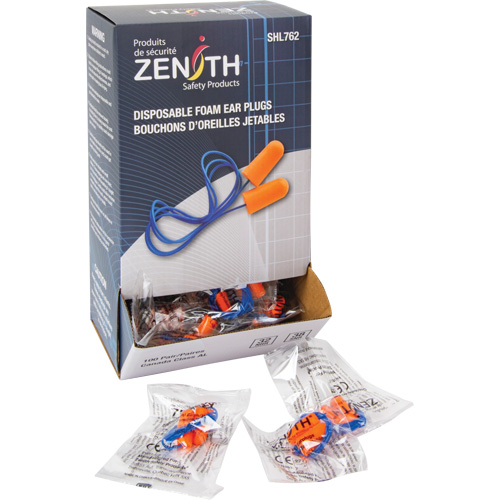 Foam Earplugs, Pair - Polybag, Corded Consource