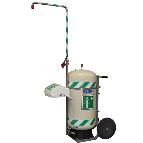 Douche d'urgence mobile et ind&eacute;pendant avec douche oculaire et faciale, Capacit&eacute; 30 gal., Conformit&eacute; Aucune Consource