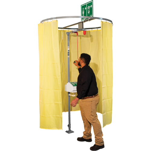 Pipe Mounted Safety Shower Modesty Curtain Consource