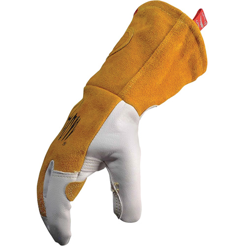 Caiman&reg; Premium TIG/MIG Welder's Gloves with FR Insulated Split Cowhide Back, Grain Goatskin, Size Large Consource