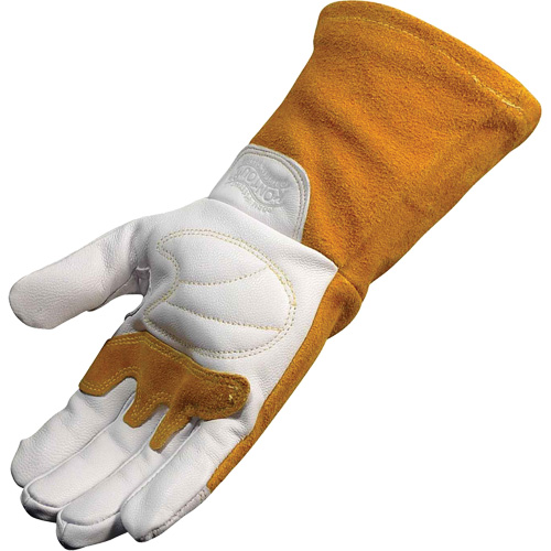 Caiman&reg; Premium TIG/MIG Welder's Gloves with FR Insulated Split Cowhide Back, Grain Goatskin, Size Large Consource