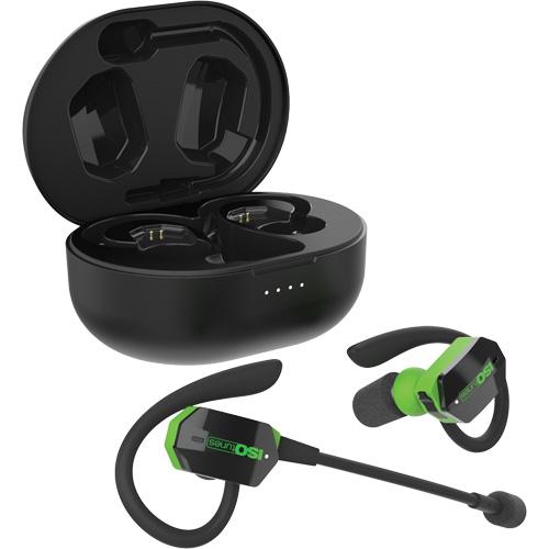 Black & Green UltraComm Aware Bluetooth Earbuds Consource