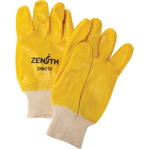 Rough-Finish Chemical-Resistant Gloves, Size 9, 10" L, PVC, Interlock Inner Lining, 47-mil Consource