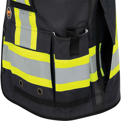 6679 Veste d'arpenteur antimicrobienne haute visibilit&eacute; avec dos en maille, Noir, Petit, Polyester Consource