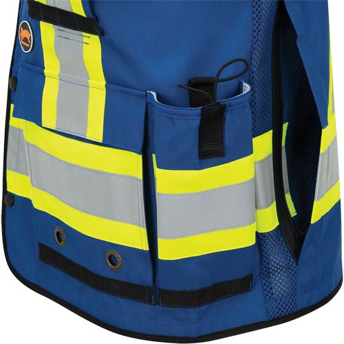 6681 High-Visibility Antimicrobial Mesh-Back Surveyor Vest, Royal Blue, Small, Polyester Consource