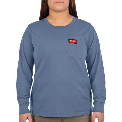 T-shirt &agrave; manches longues avec poches GRIDIRON, Femmes, T-petit, Bleu Consource