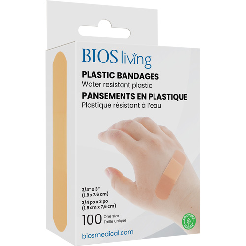 Bandages hydrofug&eacute;s, Rectangulaire/carr&eacute;e, 3", Plastique, St&eacute;rile Consource