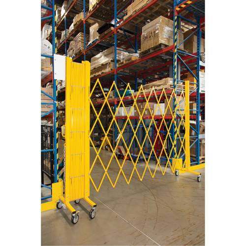 Barri&egrave;re extensible, 84" h x 20' lo, Jaune Consource