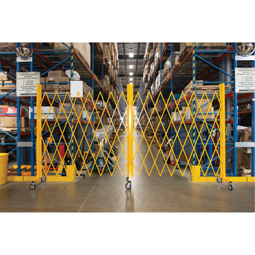Barri&egrave;re extensible, 84" h x 20' lo, Jaune Consource