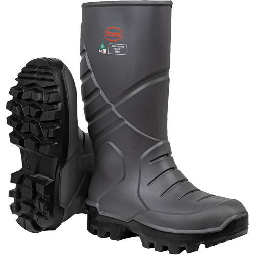 Bottes de s&eacute;curit&eacute; int&eacute;grales Boss avec semelle interm&eacute;diaire et prot&egrave;ge-m&eacute;tatarse interne, Polyur&eacute;thane thermique, Embout Acier, Semelle R&eacute;sistant aux perforations, Pointure 6 Consource