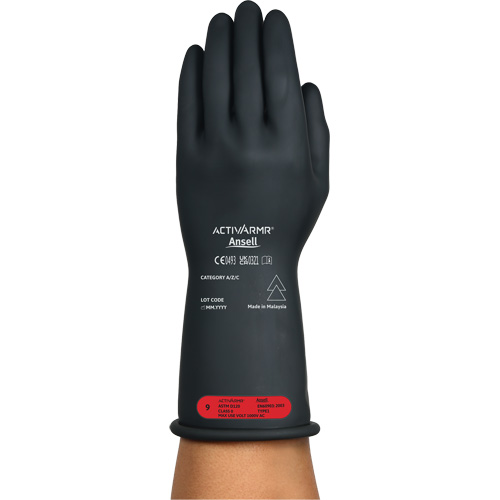 Gants &eacute;lectriques isol&eacute;s ultra l&eacute;gers ActivArmr RIG R011BUL, ASTM classe 0, Taille 8, 11" lo Consource
