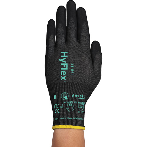 HyFlex&reg; 11-594 Cut-Resistant Gloves, Size 12/3X-Large, 18 Gauge, Nitrile Coated, HPPE/Intercept Shell, ASTM ANSI Level A9/EN 388 Level F Consource