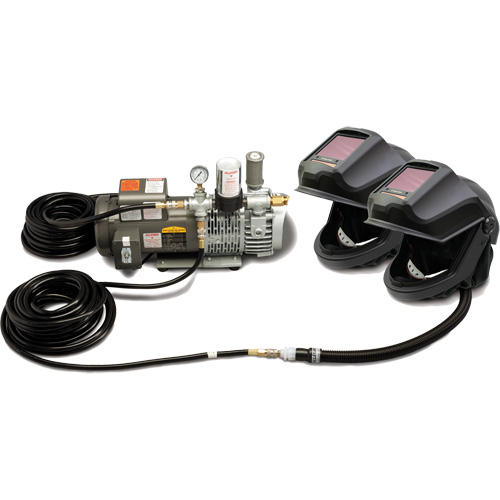 2-Worker DEFENDER Supplied Air Shield & Flip-Front Welding Helmet System Consource