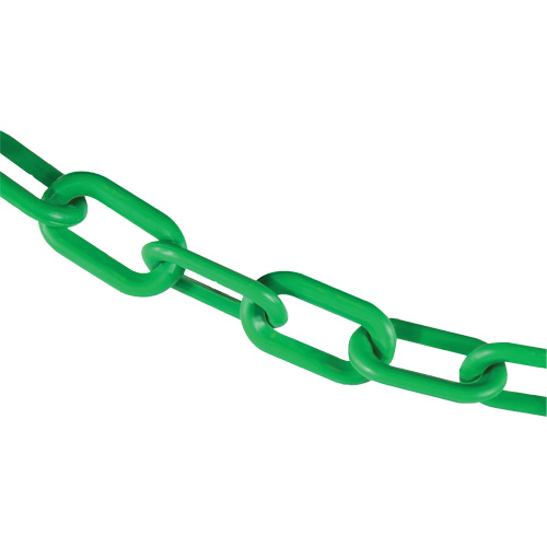 Chaîne de barri&egrave;re en plastique, Vert, Maillon de 2", 100' de long Consource
