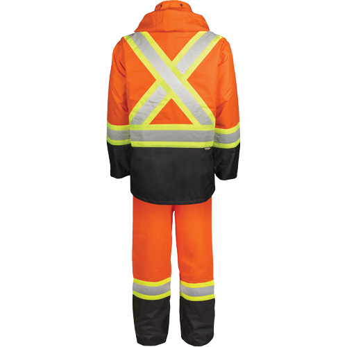 Ensemble de pluie haute visibilit&eacute; en tissu 150 deniers, Polyester, 2T-Grand, Orange haute visibilit&eacute; Consource