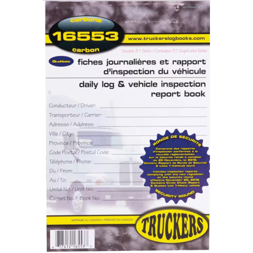 Bilingual Daily Log & Vehicle Inspection Report Book Consource