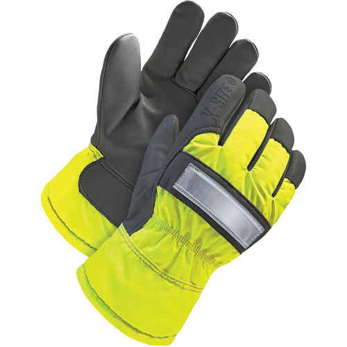 Gants d'ajusteur haute-visibilit&eacute;, T-petit, Paume en Cuir fleur de ch&egrave;vre, Doublure en Thinsulate Consource