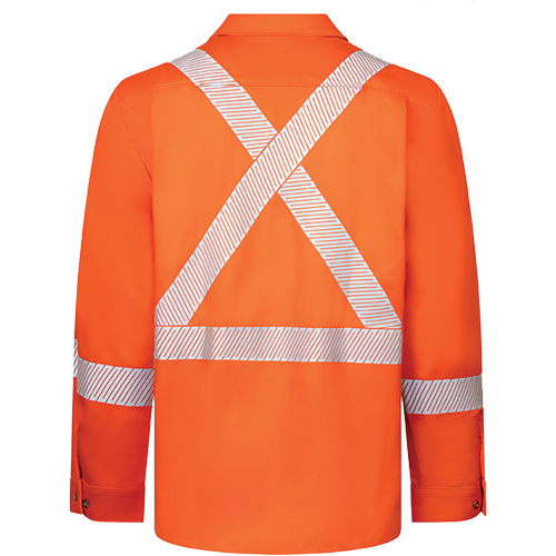 Chemise de travail haute visibilit&eacute; &agrave; bandes segment&eacute;es 7 oz de luxe Avenger, Style 652, Hommes, 2T-Grand, Orange Consource