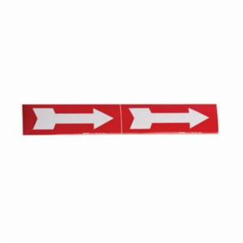 Arrow Pipe Markers, Self-Adhesive, 2-1/4" H x 7" W, White on Red Consource