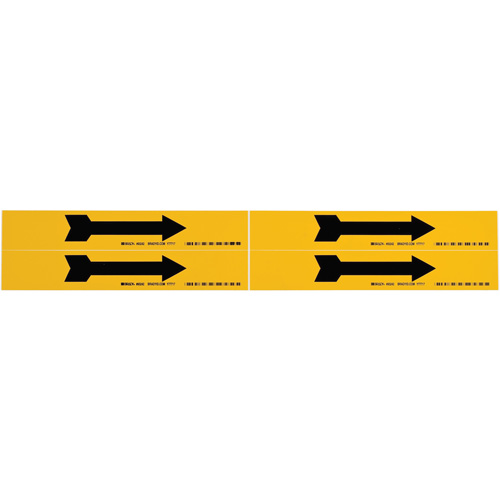 Marqueur de tuyau  Arrow, Autocollant, 1-1/8" h x 7" la, Noir sur jaune Consource