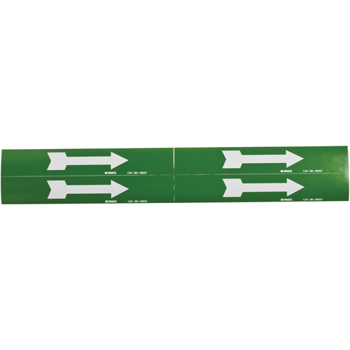 Arrow Pipe Markers, Self-Adhesive, 1-1/8" H x 7" W, White on Green Consource