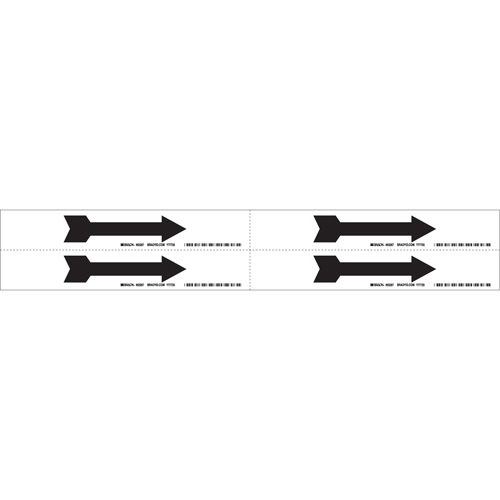 Arrow Pipe Marker, Self-Adhesive, 1-1/8" H x 7" W, Black on White Consource