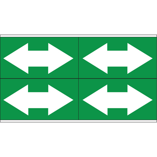 Dual Direction Arrow Pipe Markers, Self-Adhesive, 1-1/8" H x 7" W, White on Green Consource