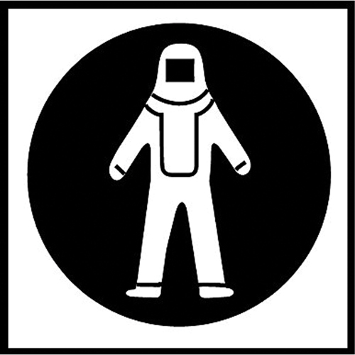 Right to Know Pictogram Labels - Full Protection Suit, Vinyl, Sheet, 5/8" L x 3/4" W Consource