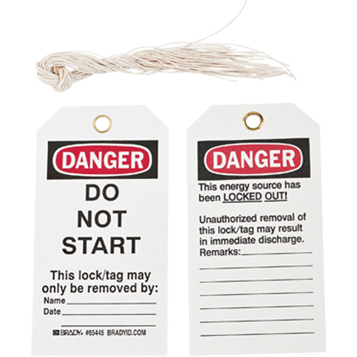 &eacute;tiquettes de verrouillage, Plastique, 3" la x 5-3/4" h, Anglais Consource