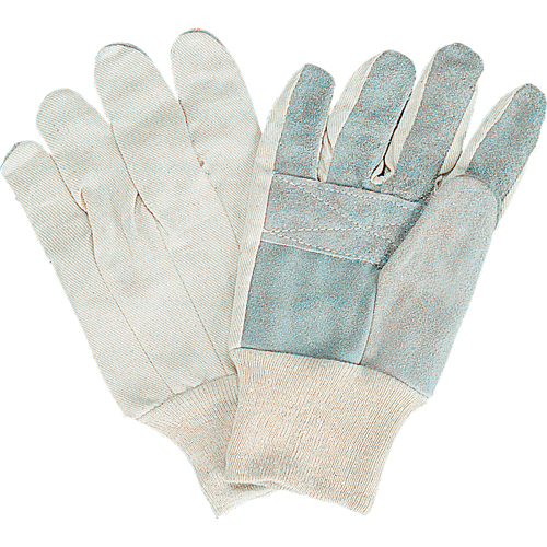Gants de travail d'usage standard, Grand, Paume en Cuir de vache refendu Consource