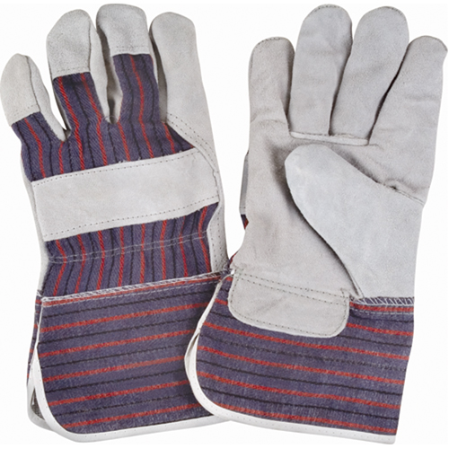 Gants d'ajusteur rugueux, Grand, Paume en Cuir de vache refendu, Doublure en Coton Consource