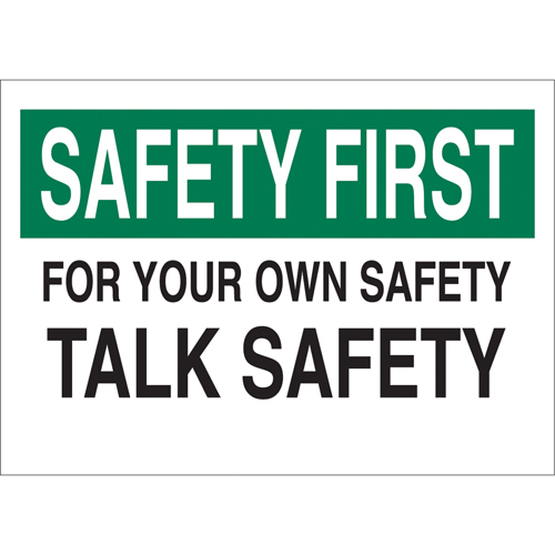 Enseigne  Talk Safety , 10" x 14", Aluminium, Anglais Consource