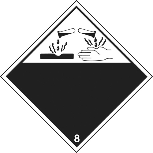 Corrosive Materials TDG Placard, Plastic Consource