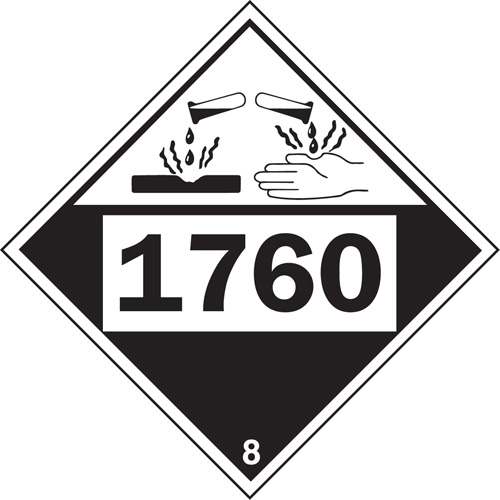Plaque-&eacute;tiquette TMD 1760 pour mat&eacute;riaux corrosifs phosphate d'aluminium, Plastique Consource