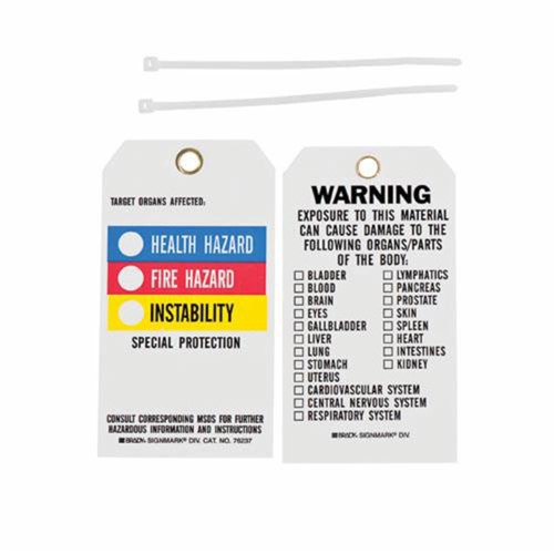 Right-To-Know Tags, Polyester, 3" W x 5-3/4" H, English Consource