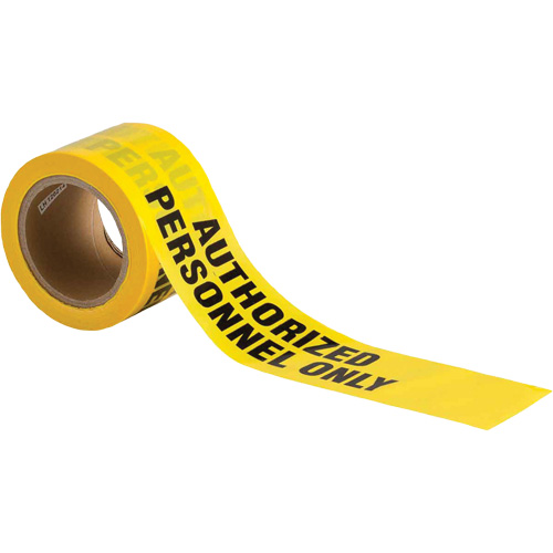 Barricade Tape, English, 3" W x 200' L, 3 mils, Black on Yellow Consource